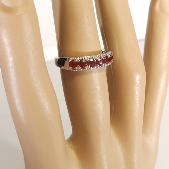 Fire Opal Band Ring Size 6 - Picture 13 of 13